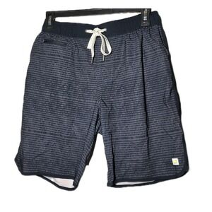 Vuori Banks Shorts Mens Size Medium Navy Blue Striped Board Shorts
